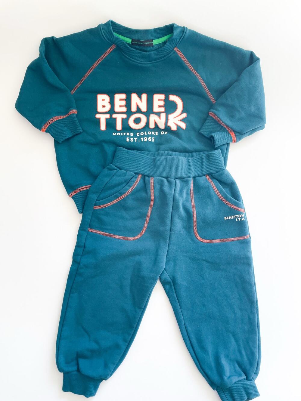 Boy's United Colors of Benetton Blue Sweat Set Size 4/5